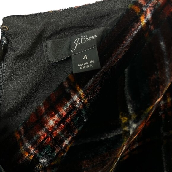 J. Crew Womens Velour Black Plaid Jumpsuit  Size 4 With Belt - Picture 5 of 10